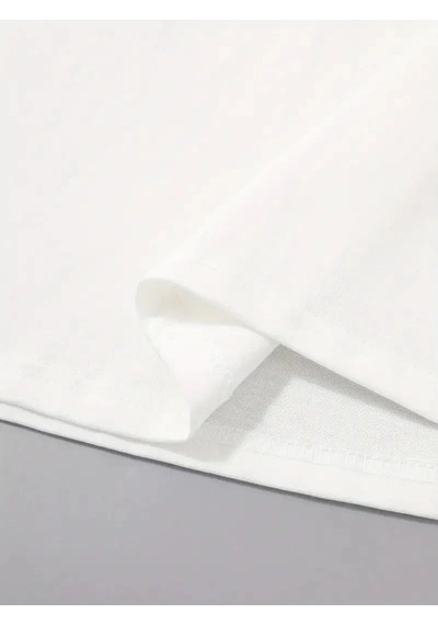 Erkek Tişört Palmiye Baskılı Bisiklet Yaka Kısa Kol T-shirt - Beyaz
