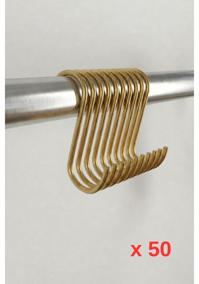 50 Adet Dekoratif Gold Metal Kanca - Mutfak, Banyo Ve Giyim İçin Parlak Gold Askı Aparatı Altın