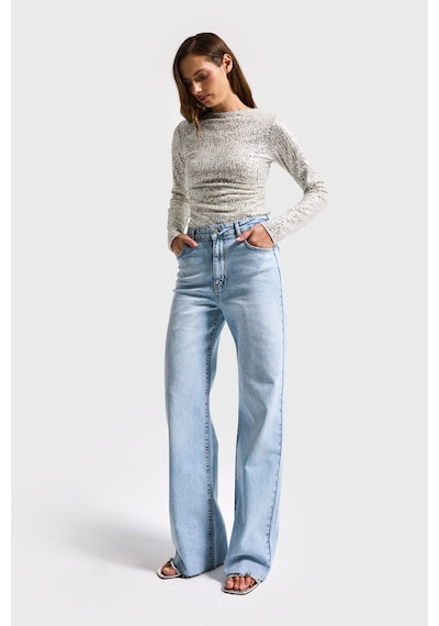 Itsbasic Kadın Ice 4s6-3 Straight Fit Yüksek Bel Elastan Kumaş Paça Dikişsiz Denim Jean Buz Mavi Itsbasic Kadın Ice 4s6-3 Straight Fit Yüksek Bel Elastan Kumaş Paça Dikişsiz Denim Jean Buz Mavi