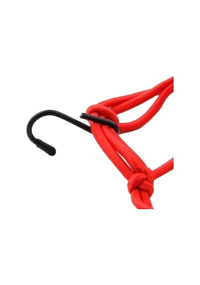 Kırmızı 40x40 Cm Motosiklet Elastik Kask Halat Kablosu Bagaj  Bungee Net -