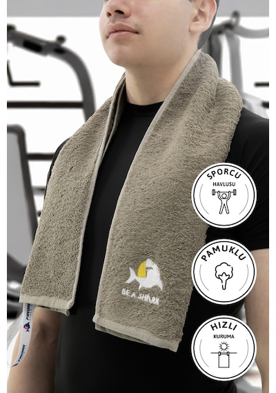 Sporcu Antrenman Havlusu Gym Fitness Plates Boks Tenis Spor Havlu Haki