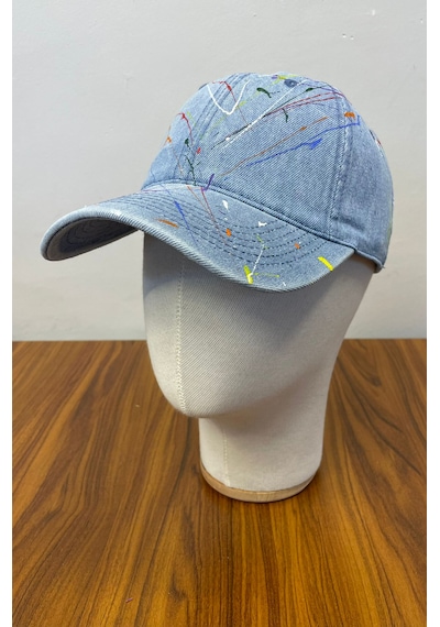 Jean Denim Kot Kumaş Vintage Unisex Cap Şapka Lacivert - Mavi