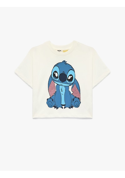 Koton Lisanslı Stitch Baskılı Simli Bisiklet Yaka Kısa Kollu Pamuklu Tişört Ekru 6skg10024ak Ekru Koton Lisanslı Stitch Baskılı Simli Bisiklet Yaka Kısa Kollu Pamuklu Tişört Ekru 6skg10024ak Ekru