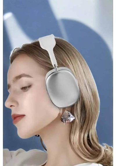 P9 Plus Kablosuz Kulak Üstü Bluetooth Kulaklık Beyaz Yüksek Ses Kaliteli Mh-hs2329-1689
