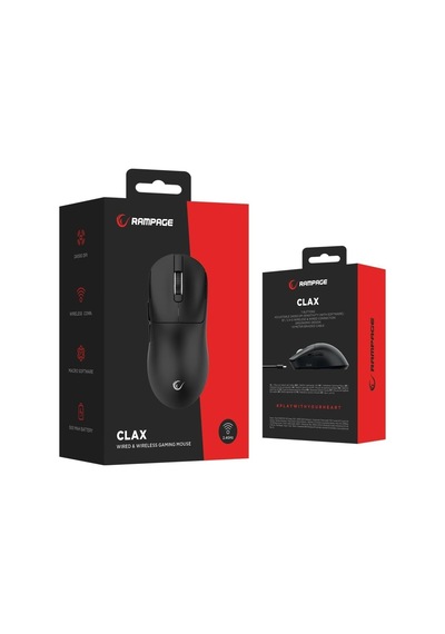 Clax 60 Gram Kablosuz Ultra Hafif Siyah Şarjlı 3311 Sensor 24000 Dpı 3311 Sensor Gaming Oyuncu Mouse
