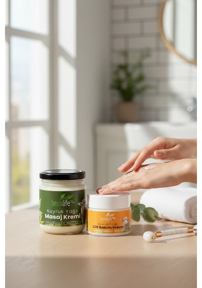 Beralife Kuyruk Yağlı Masaj Kremi 210 ML + Kuyruk Yağlı Cilt Bakım Kremi 50 ML