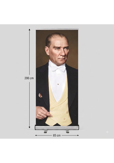 Atatürk Poster Baskılı Roll Up Banner 85x200cm No:4 Diğer