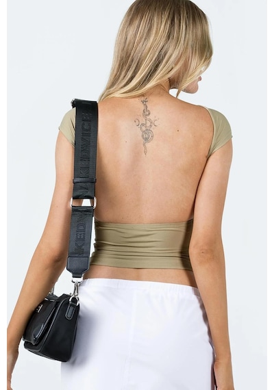 Madmext Bej Sırt Dekolteli Crop Kadın Bluz Mg1851-bej Bej