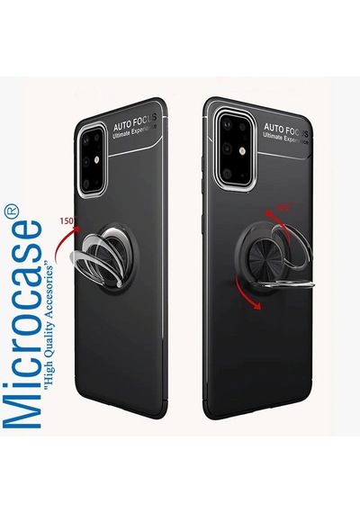 Samsung Galaxy Uyumlu S20 Fe Fan Edition Focus Serisi Yüzük Standlı Kılıf Siyah