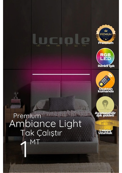 Led Abajur Işık Uzaktan Kumandalı Rgb 4 Animasyon 16 Renk