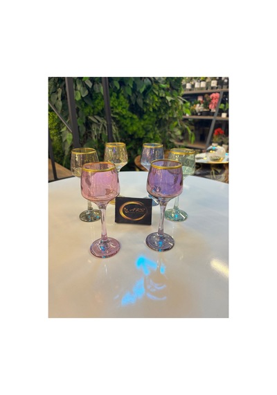 Lav Lal Renkli Yaldızlı 6'lı Kahve Yanı Bardağı Takımı, Su-içecek-soda Bardağı, Sunumluk Şık, Modern Gold-yaldız-çok Renkli Lav Lal Renkli Yaldızlı 6'lı Kahve Yanı Bardağı Takımı, Su-içecek-soda Bardağı, Sunumluk Şık, Modern Gold-yaldız-çok Renkli