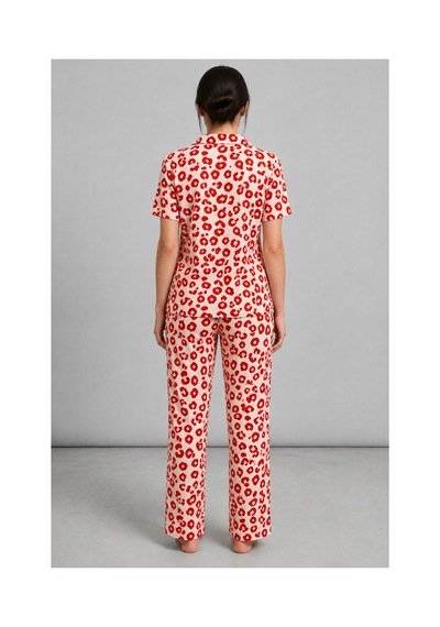 Kadın Kısa Kol Comfort Kırmızı Pijama Takımı 4725