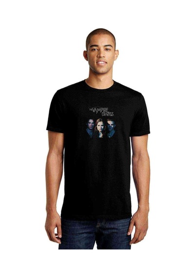 The Vampire Diaries Quotes V Baskılı Siyah Erkek Tshirt