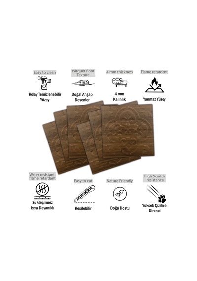 3 Boyutlu Duvar Paneli Kabartmalı Solo Desen Pvc 41x41 Cm/ 6 Adet /1 M² Antik