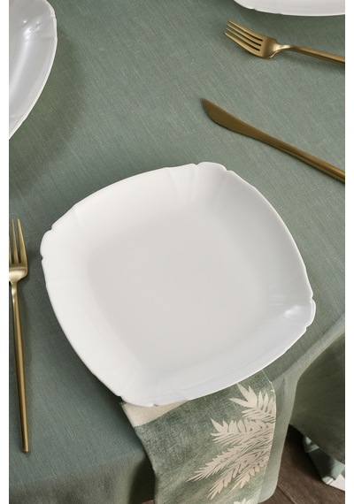 Karaca Tonny 6 Parça Opal Pasta Takımı Beyaz 19 Cm Şeffaf