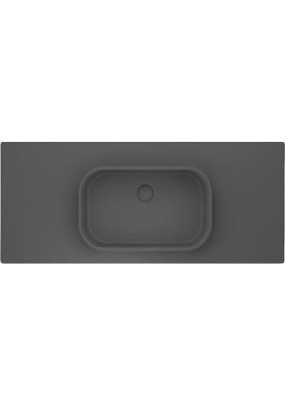 Real Stone Pure Etajerli 60x50 Gri Granit Banyo Lavabosu Gri