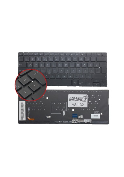 Asus Uyumlu Zenbook 13 UX331, UX331F Klavye Işıklı (Siyah TR) (Pars Power) Siyah - Işıklı 236804