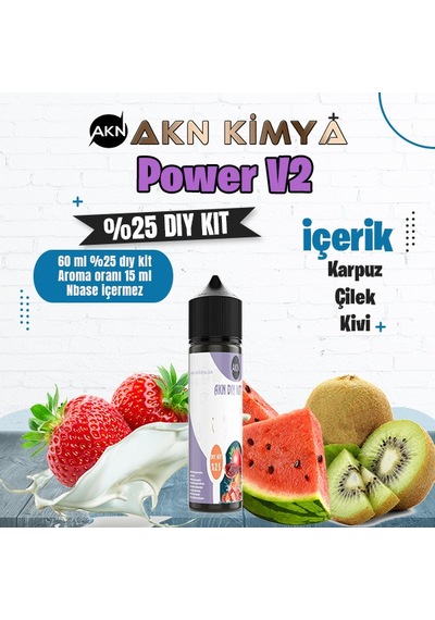 Power V2 Yoğun Dıy Kit Karpuz Çilek Kivi Gıda Aroması %25 Oranda Aroma İçerir Hazır Değildir 60 Ml