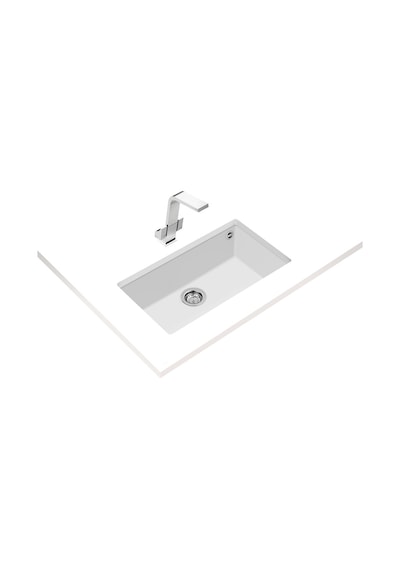 Teka Square 72.40 Tg Tek Hazneli Tezgahaltı Tegranite Eviye - Arctic White - 115230019