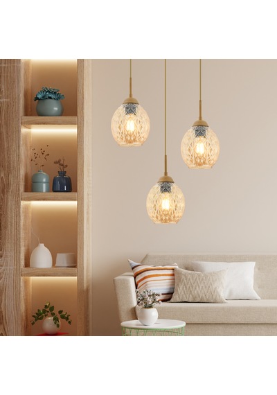 Nino 3lü Yuvarlak Eskitme Modern Sarkıt Oturma Odası Salon Sarkıt Avize