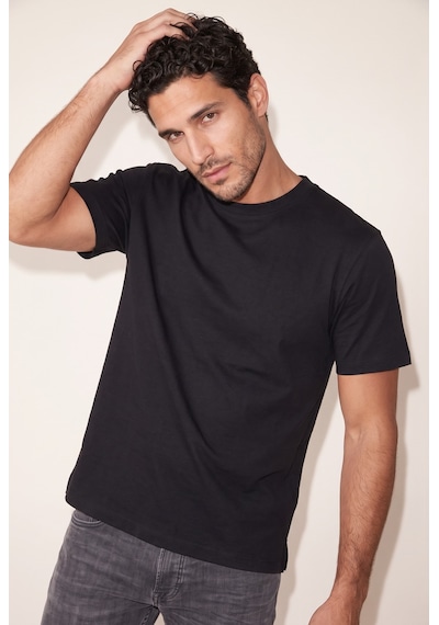 O Yaka Double Face T-shirt Jsco Siyah