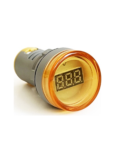 Mini Dijital Voltmetre 22mm Ac 60-500v Led Sarı Işık
