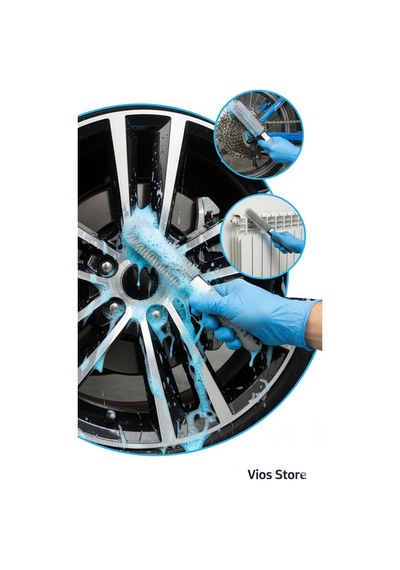 Vios Store Profesyonel Jant Ve Detay Temizleme Fırçası Ergonomik Kaymaz Saplı, Balata Tozu Ve İnatçı Kir Sökücü, Otomobil Ve Motosiklet Detaylı Temizlik Ekipmanı