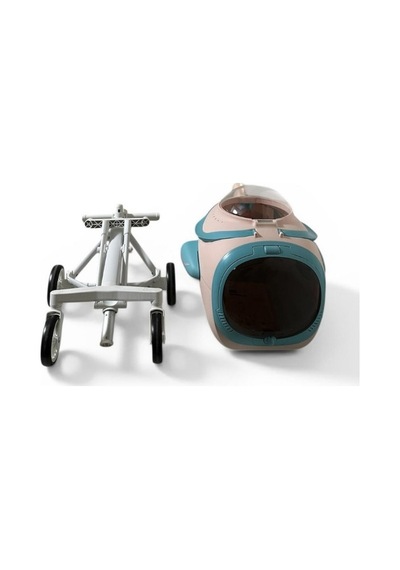 Ewox Astronot Model Fanlı Evcil Hayvan Taşıma Arabası P50-p - Pembe Turkuaz