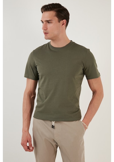Buratti % 100 Pamuk Regular Fit Bisiklet Yaka T Shirt Erkek T Shirt 5902511 Haki