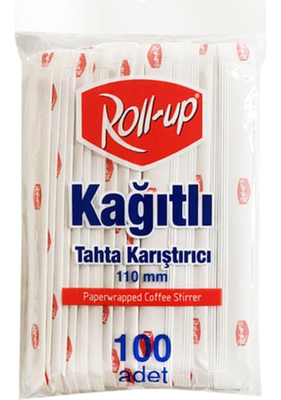 Roll-up Tekli Sarım Ahşap Karıştırıcı 100'lü 11 Cm 4 Adet Çok Renkli