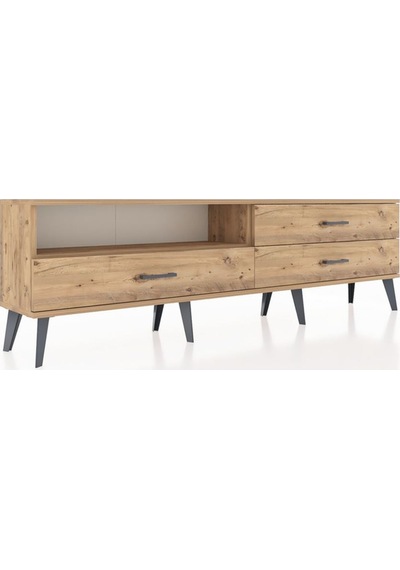 Arges Tv Ünitesi Tek Raflı 3 Çekmeceli 176x30x51 Çam-çam/çam Atlas Çam/atlas Çam