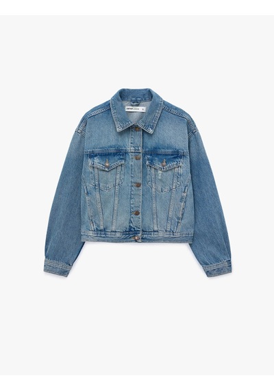 Koton Denim Açık İndigo Kadın Ceket 7wal50009md