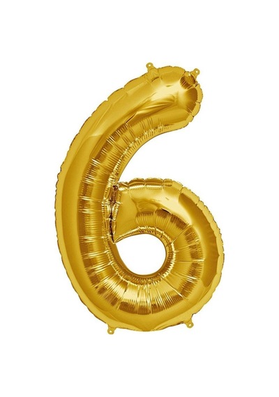 Folyo Balon 6 Rakamı Altın 100 Cm 6 Rakam Folyo Balon Sarı