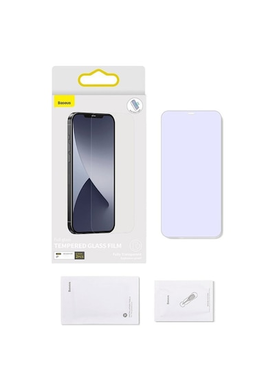 Baseus Apple Uyumlu   iPhone 12 Pro Max 6.7 0.3Mm Antiblue Light Tempered Cam Şeffaf