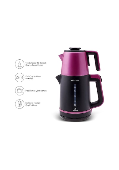 Karaca Berry Tea XL 2in1 Çelik Demlikli Çay Makinesi ve Kettle