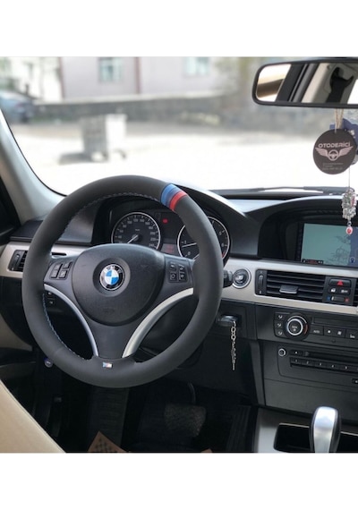 Bmw 3.20i M Yüzük M Dikiş Alcantara Nubuk Deri Direksiyon Kılıfı Siyah