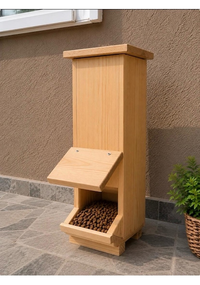 Kedi Mamalığı İç Ve Dış Mekan Ahşap 50x20x20 Cm Su Yalıtımlı