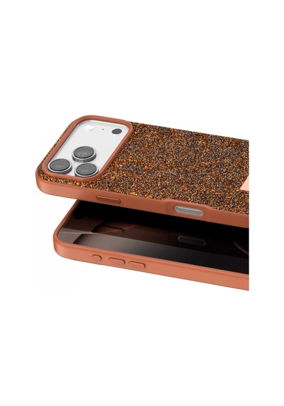 Onegif Apple İphone 17 Pro Bright Simli Kapak - Turuncu