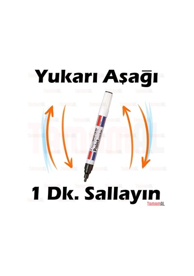 Alman Markası Kaporta Rötüş Kalemi Siyah Beyaz Gri Kırmızı Mavi