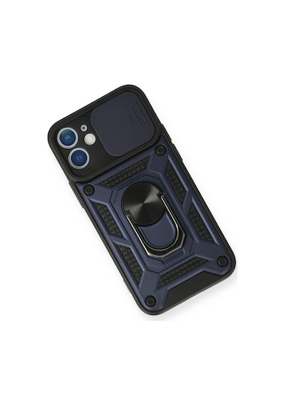 Apple iPhone Uyumlu-  11 Kılıf Pars Lens Yüzüklü Silikon - Lacivert Çok Renkli