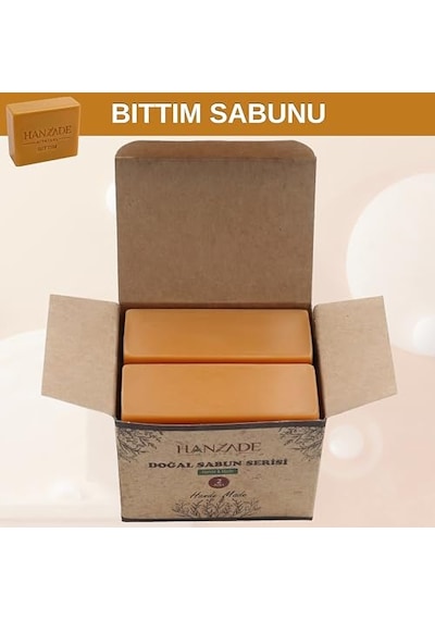 Hanzade Bitkisel Bıttım Sabunu 2 Kalıp El Yapımı Doğal Geleneksel Hatay Sabunu Kendi Kutusunda