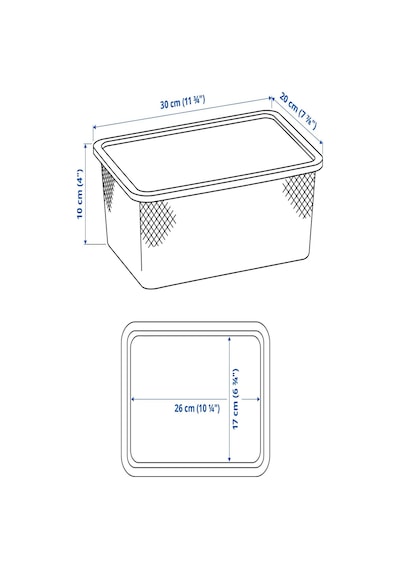 Ikea Koyu Gri Pratik Saklama Kutusu 20x30x10 Cm Oyuncak Düzenleyici Çocuk Odası