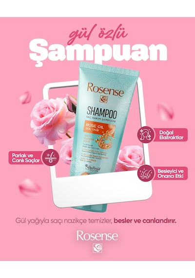 Rosense Şampuan Gül Özlü 250 Ml Tüm Saç Tipleri