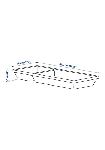 Ikea Varıera Çekmece Düzenleyici, Beyaz, 20x47 Cm