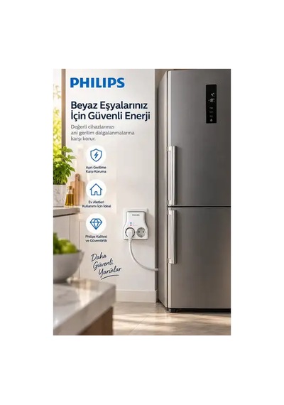 Phılıps Chp7022w/62, 2li, Akım Korumalı Priz, 1140 Joules, Beyaz 0