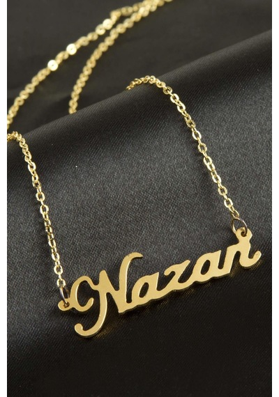 Nazan İsimli Kolye -sarı N162 altın