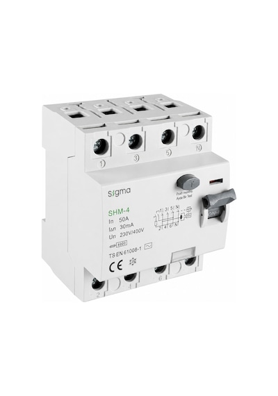 Sigma Shm4p 30ma 50a 6ka Trifaze Kaçak Akım Koruma Şalteri