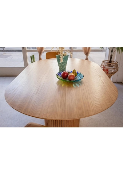Luna Oval Natural Ahşap Bohem Masa 80x150 Natural Ayak - Natural Üst Luna Oval Natural Ahşap Bohem Masa 80x150 Natural Ayak - Natural Üst