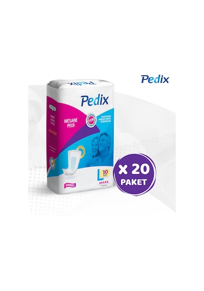 Pedix Mesane Pedi Unisex Büyük Boy L 20 x 10'Lu