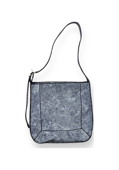 Kot Kumaş Omuz Çantası, Gri Denim, Ayarlanabilir Askılı Mavi
